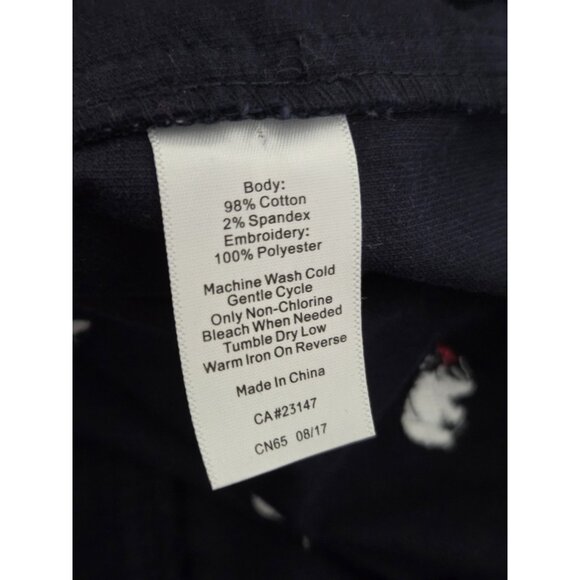 Talbots Womens Skirt 10 Navy Blue Embroidered Polar Bear Velvet Stretch - Picture 13 of 13